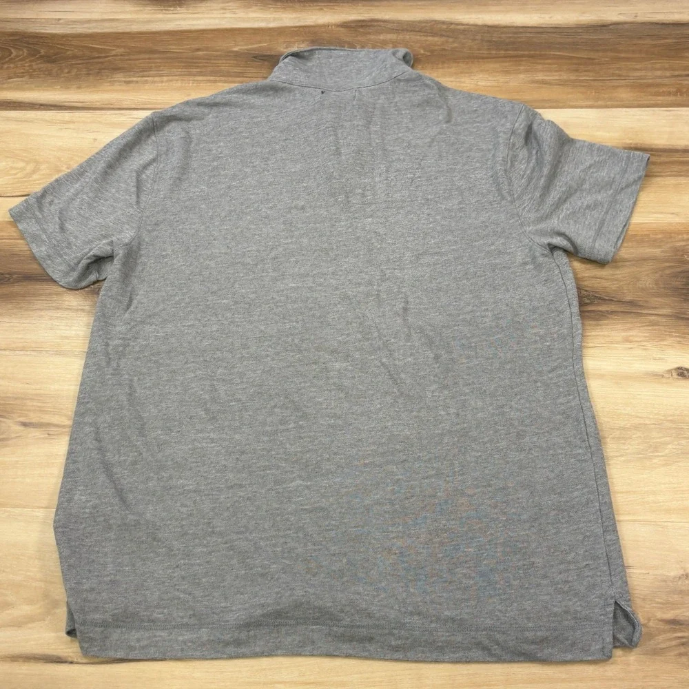 Banana Republic Polo Mens L Gray Minimalist Linen Blend Johnny Collar Shirt